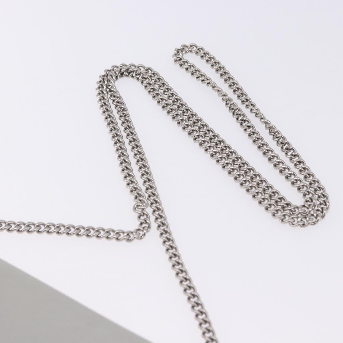 FENDI F is Fendi Chain Shoulder Wallet Leather Gray Silver 8BS006 Auth ka6188A