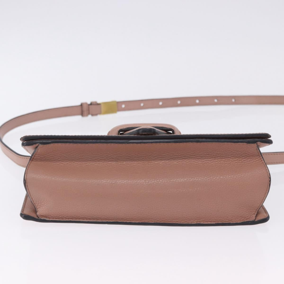 LOEWE Barcelona Shoulder Bag Leather Pink Gold Tone Auth ka6190A
