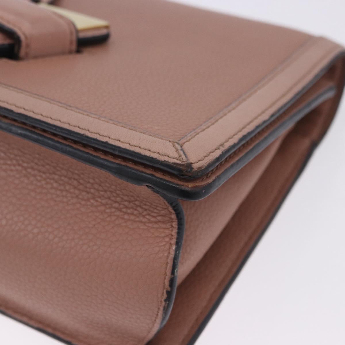 LOEWE Barcelona Shoulder Bag Leather Pink Gold Tone Auth ka6190A