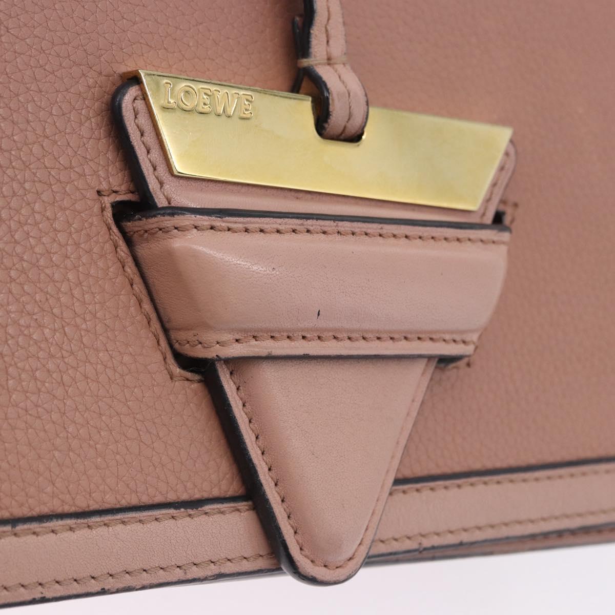 LOEWE Barcelona Shoulder Bag Leather Pink Gold Tone Auth ka6190A