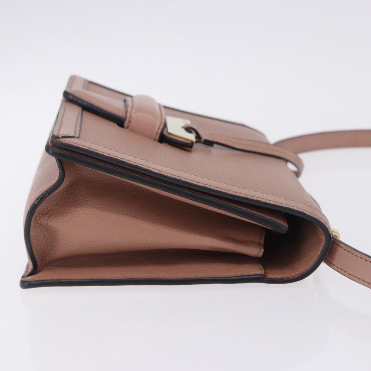 LOEWE Barcelona Shoulder Bag Leather Pink Gold Tone Auth ka6190A