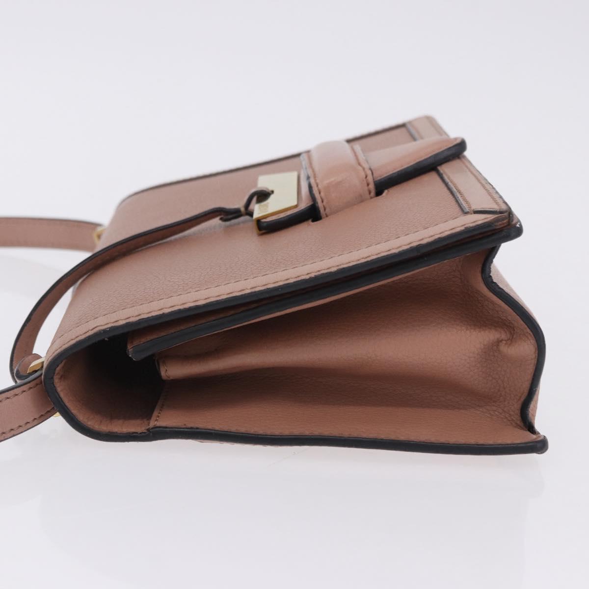 LOEWE Barcelona Shoulder Bag Leather Pink Gold Tone Auth ka6190A