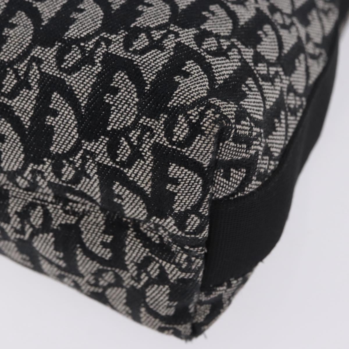 Christian Dior Trotter Canvas Shoulder Bag Black Silver Auth ka6191
