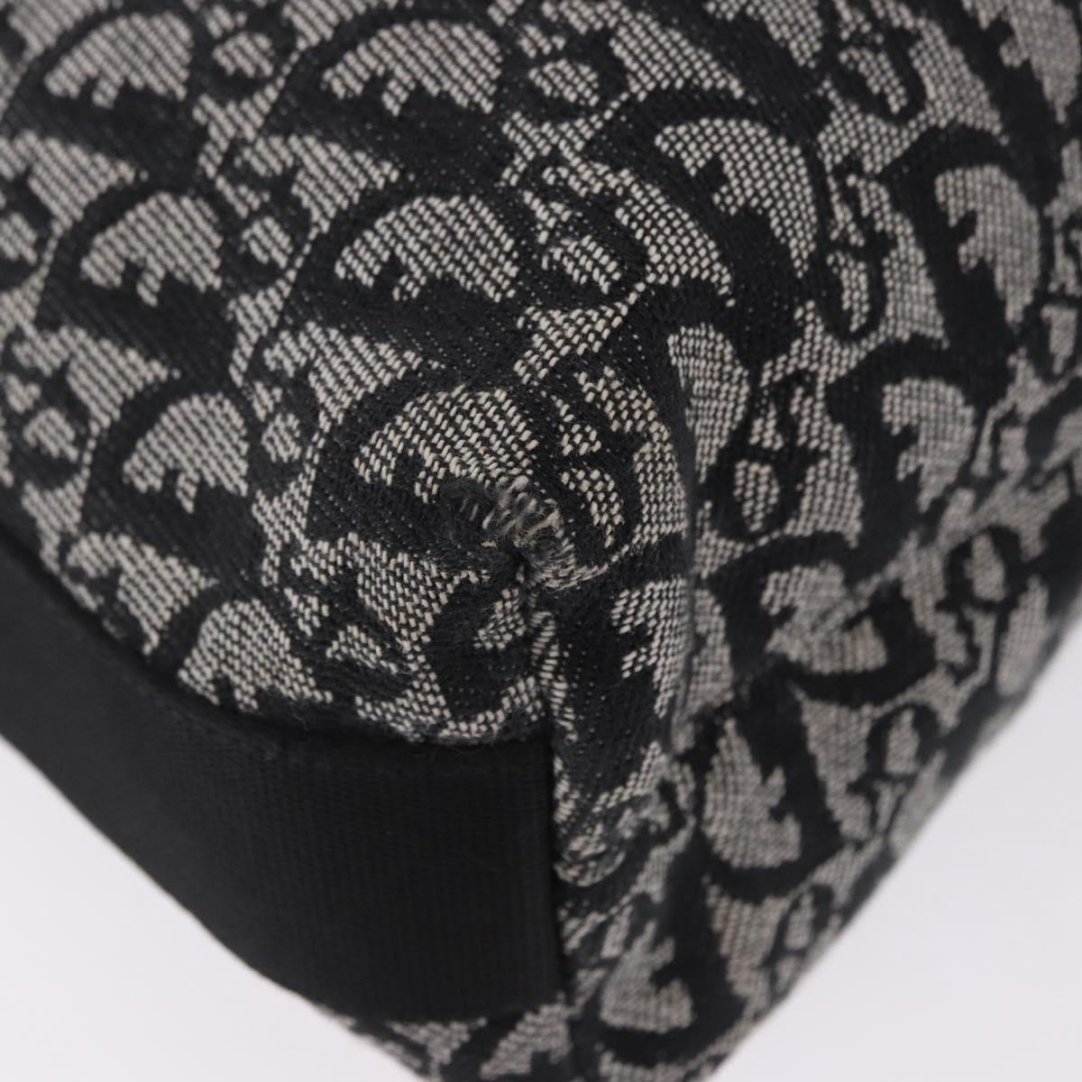 Christian Dior Trotter Canvas Shoulder Bag Black Silver Auth ka6191
