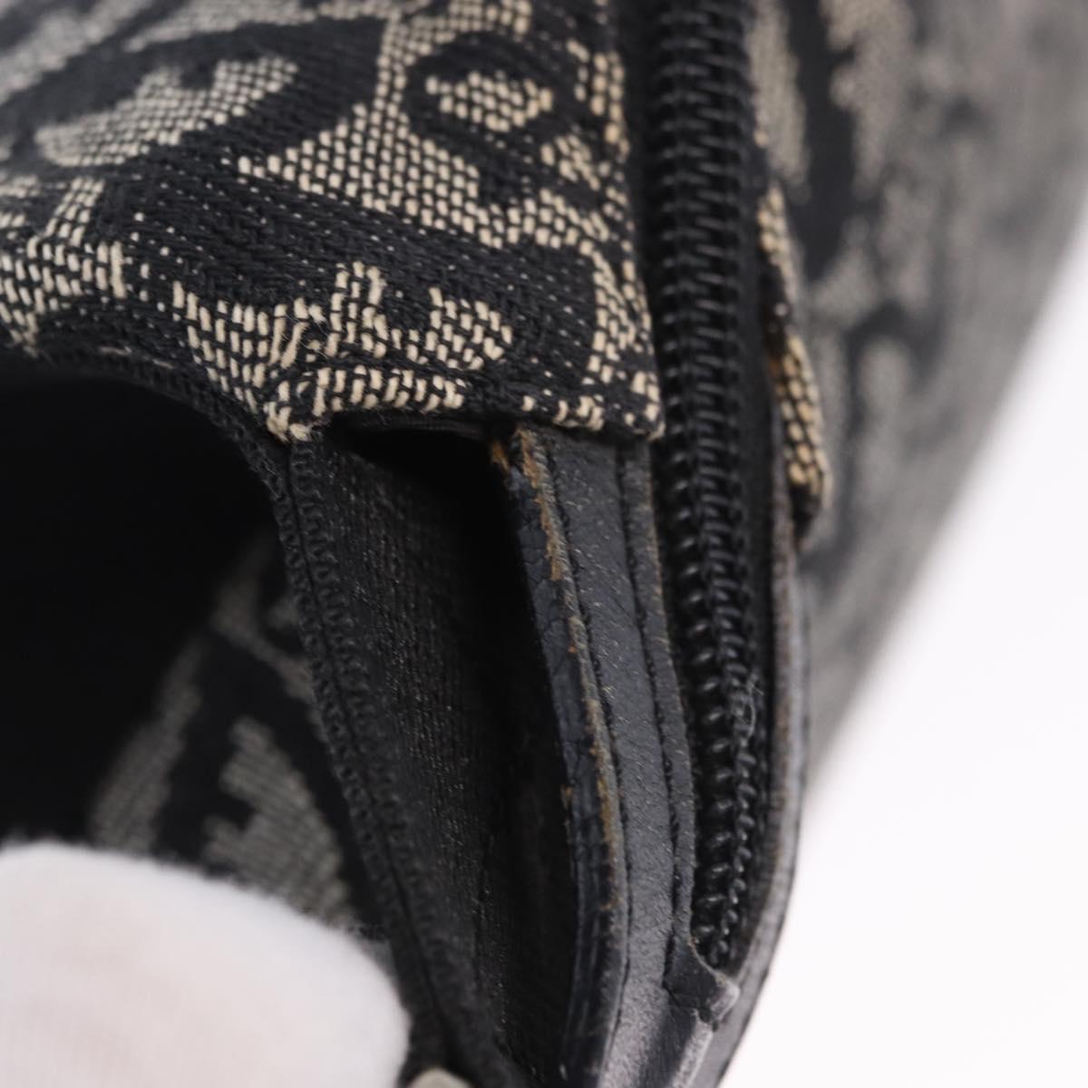Christian Dior Trotter Canvas Shoulder Bag Black Silver Auth ka6191