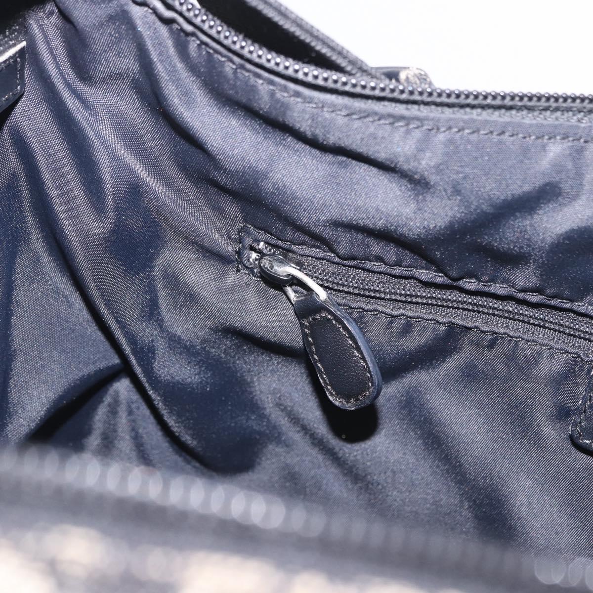 Christian Dior Trotter Canvas Shoulder Bag Black Silver Auth ka6191