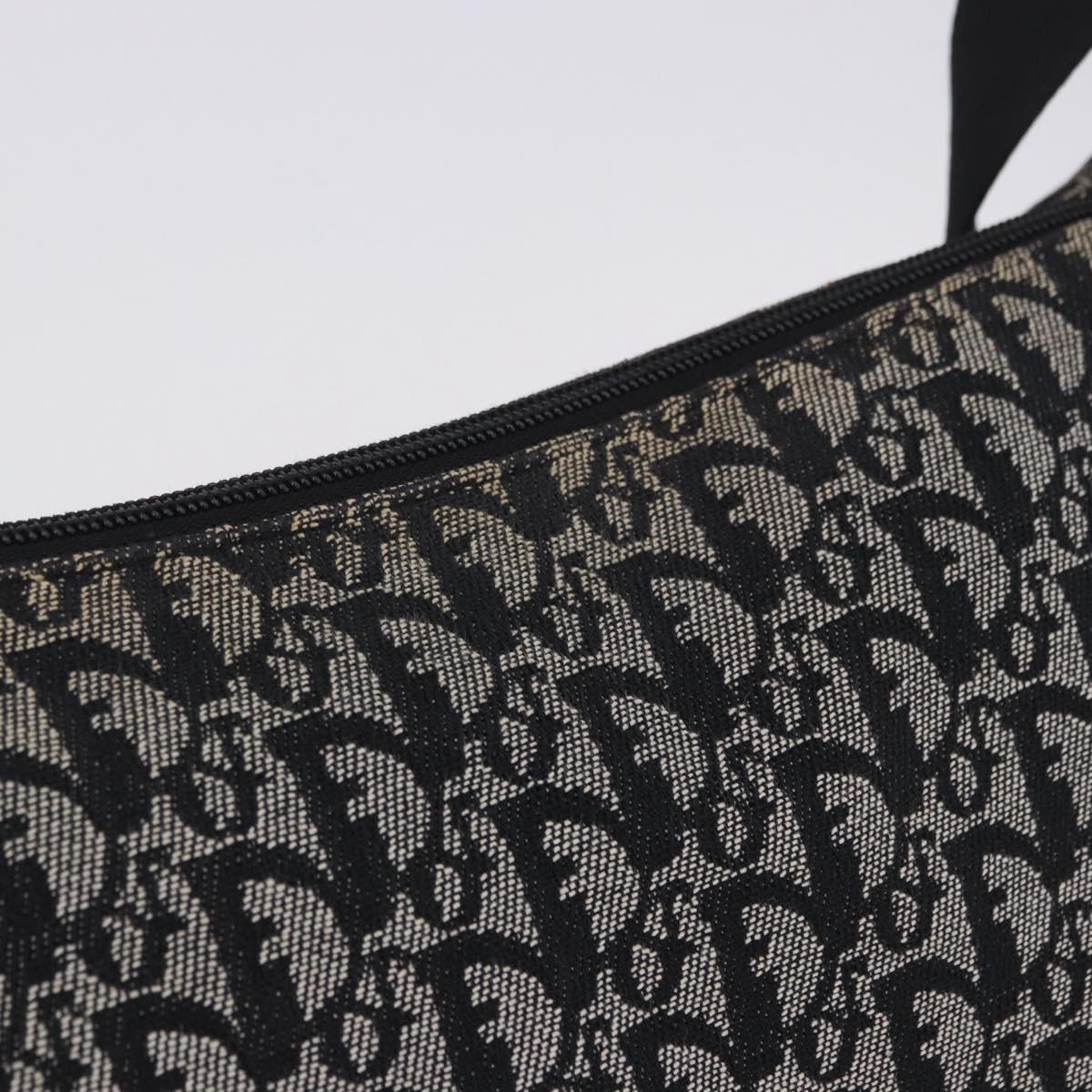 Christian Dior Trotter Canvas Shoulder Bag Black Silver Auth ka6191
