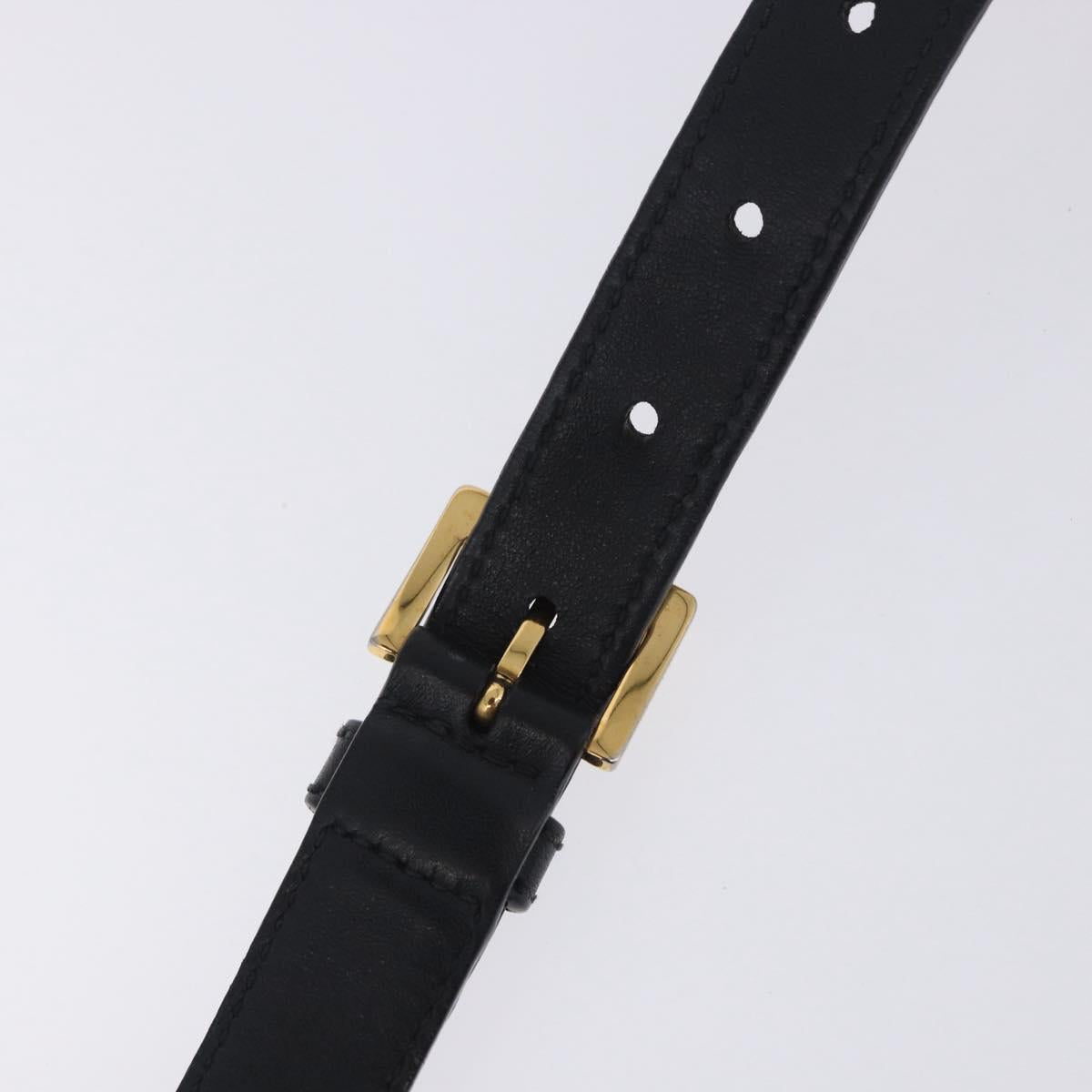 Miu Miu Hand Bag Leather 2way Black Gold Tone Auth ka6192A