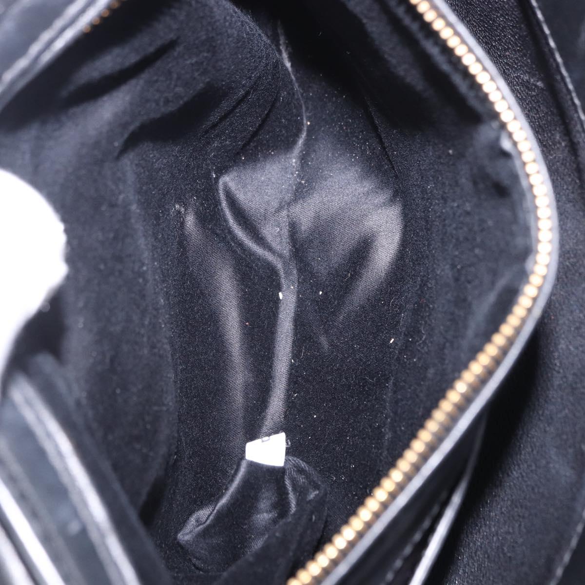 Miu Miu Hand Bag Leather 2way Black Gold Tone Auth ka6192A