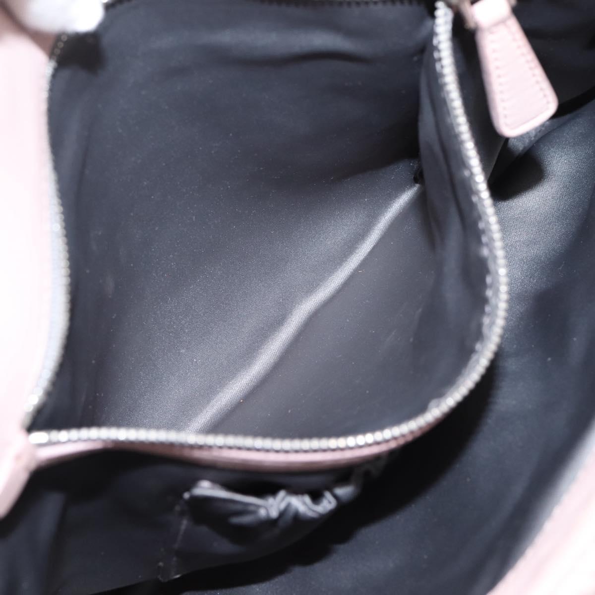 Miu Miu Matelasse Shoulder Bag Leather Pink Silver Auth ka6197V