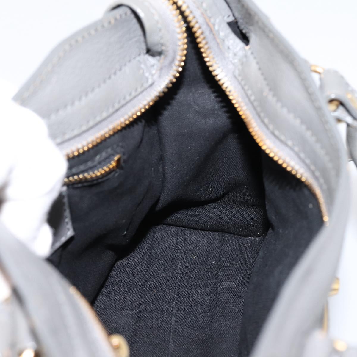 BALENCIAGA Classic Metal Edge City Hand Bag Leather Gray 390160 Auth ka6198M