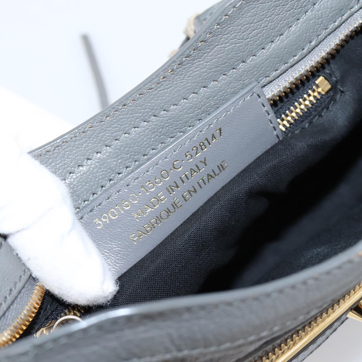 BALENCIAGA Classic Metal Edge City Hand Bag Leather Gray 390160 Auth ka6198M