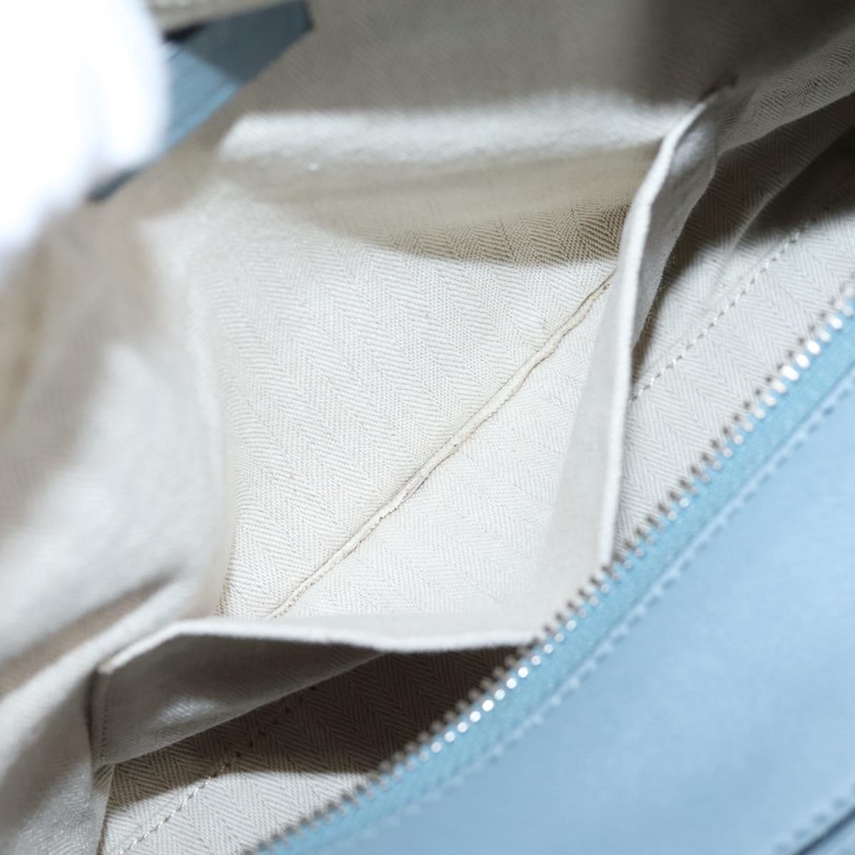 LOEWE Puzzle Bag Hand Bag Leather 2way Light Blue Silver Auth ka6201V