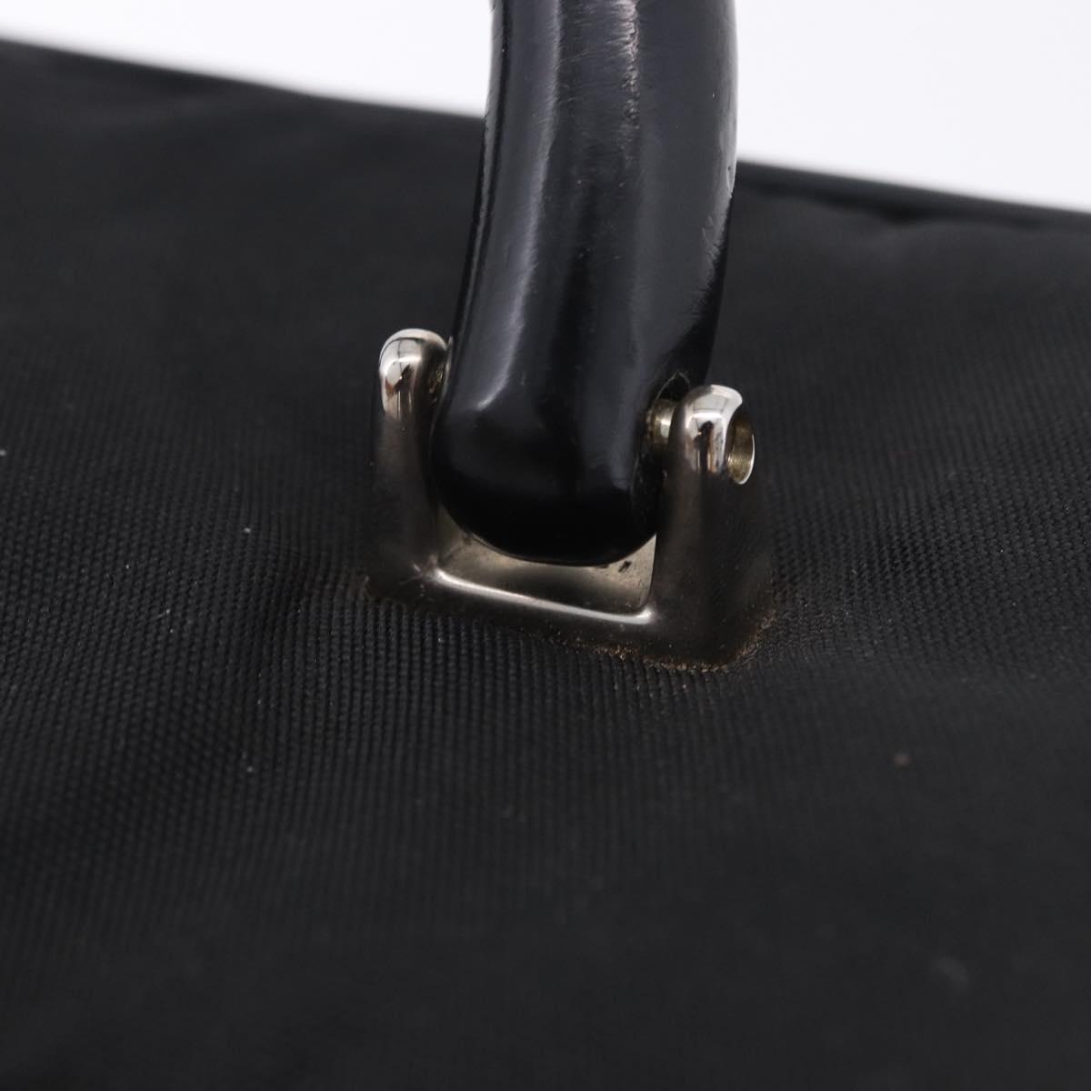GUCCI Bamboo Vanity Hand Bag Nylon 2way Black Silver 013 2490 Auth ka6203