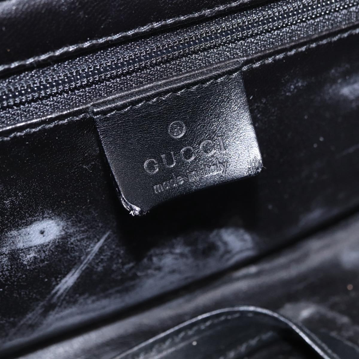 GUCCI Bamboo Vanity Hand Bag Nylon 2way Black Silver 013 2490 Auth ka6203
