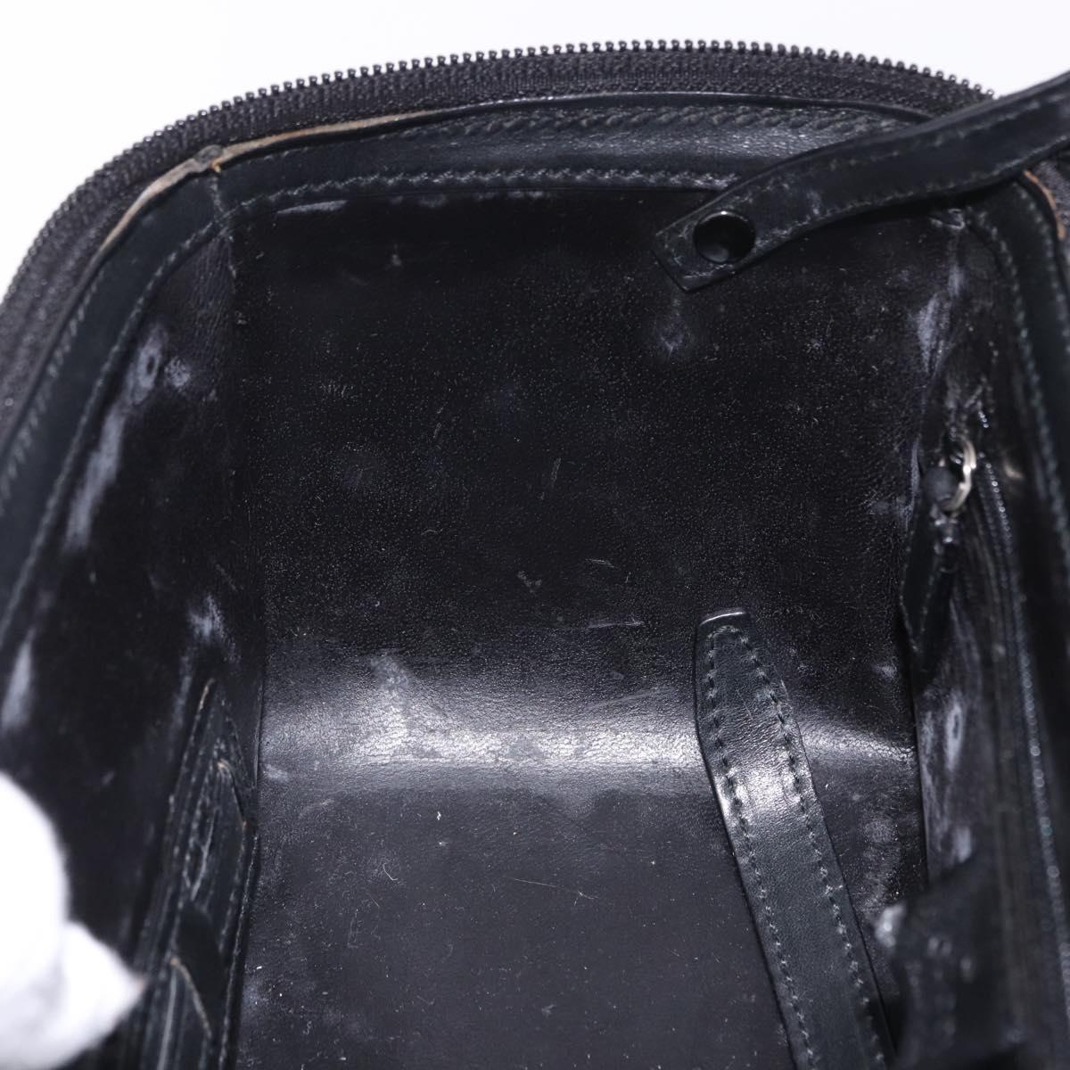 GUCCI Bamboo Vanity Hand Bag Nylon 2way Black Silver 013 2490 Auth ka6203