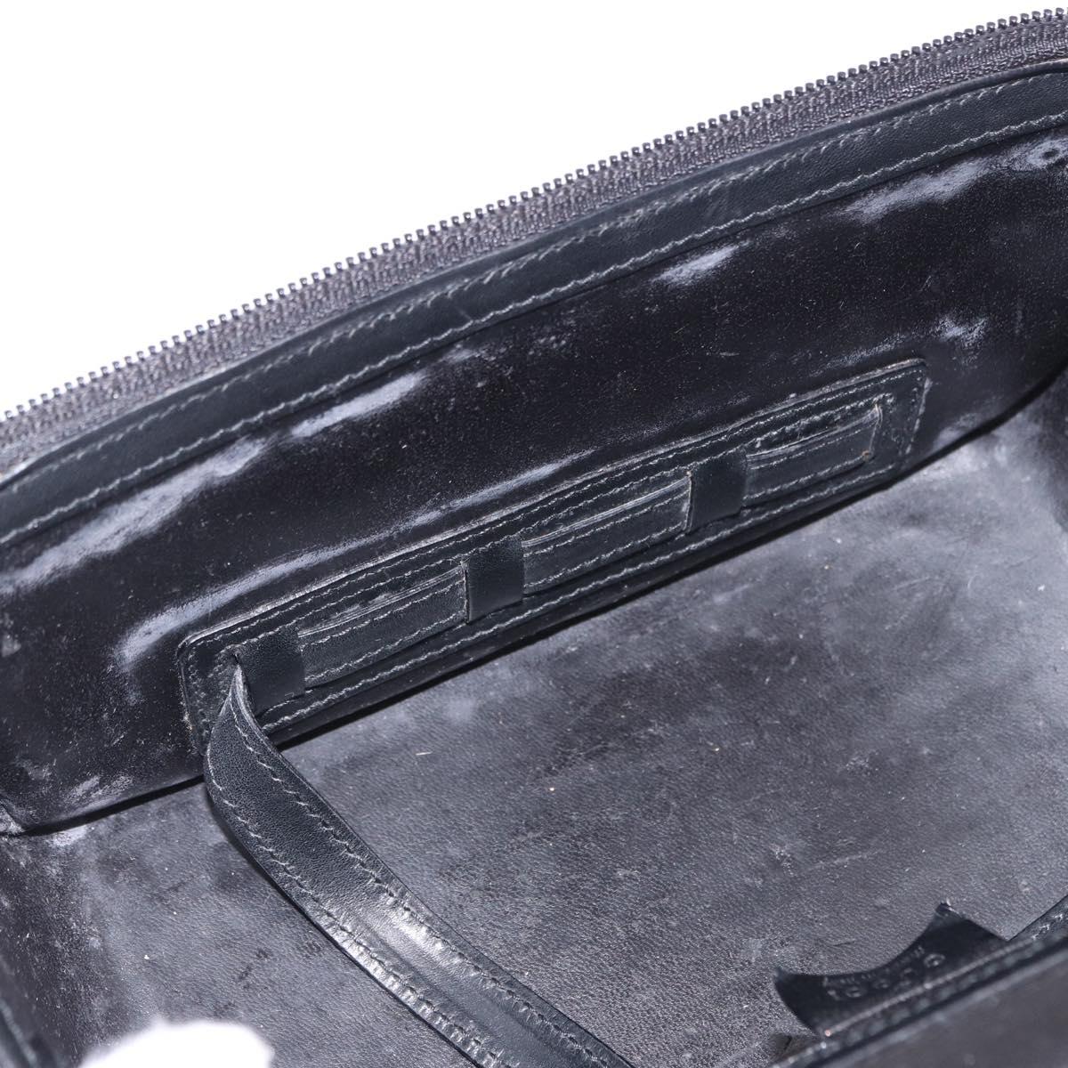 GUCCI Bamboo Vanity Hand Bag Nylon 2way Black Silver 013 2490 Auth ka6203
