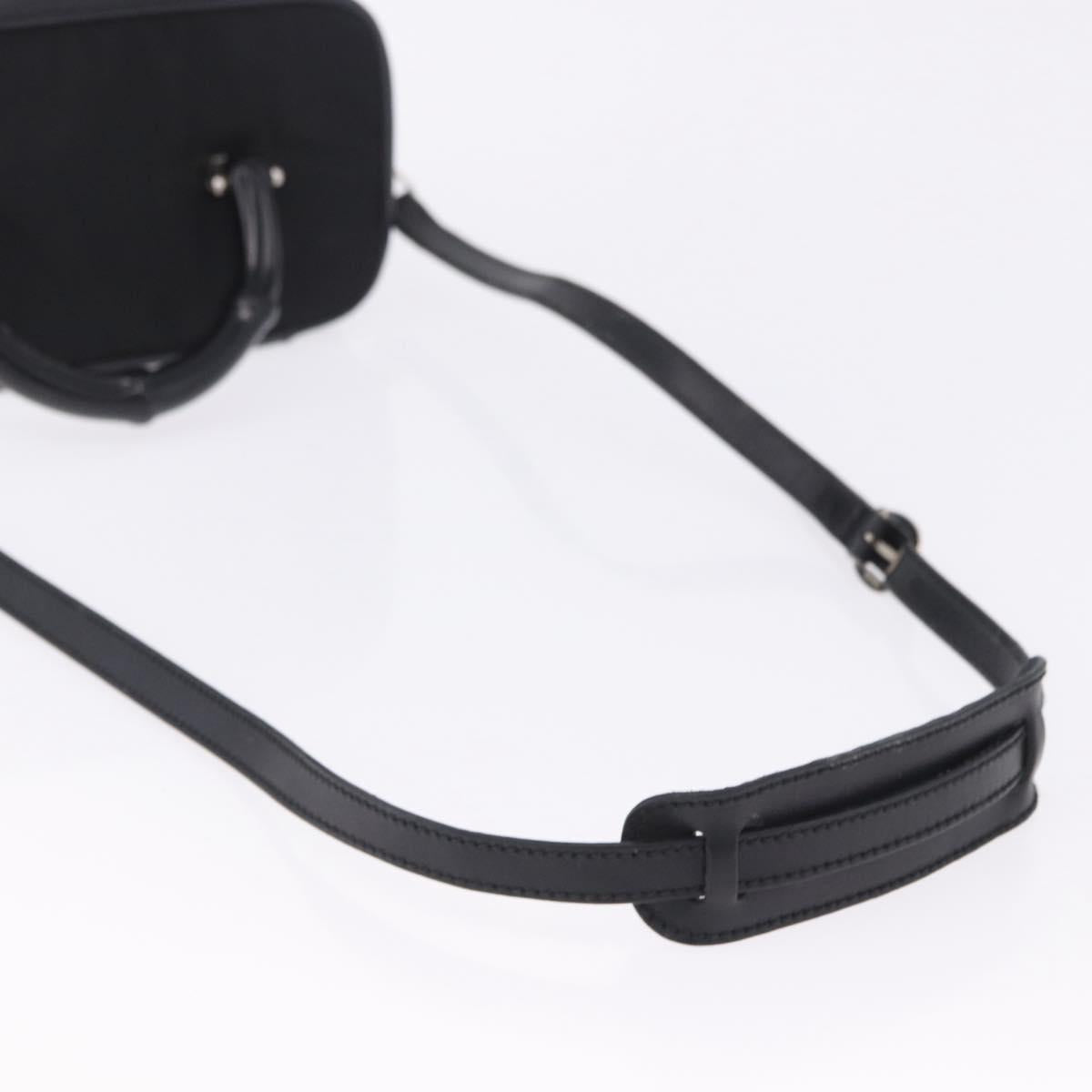 GUCCI Bamboo Vanity Hand Bag Nylon 2way Black Silver 013 2490 Auth ka6203