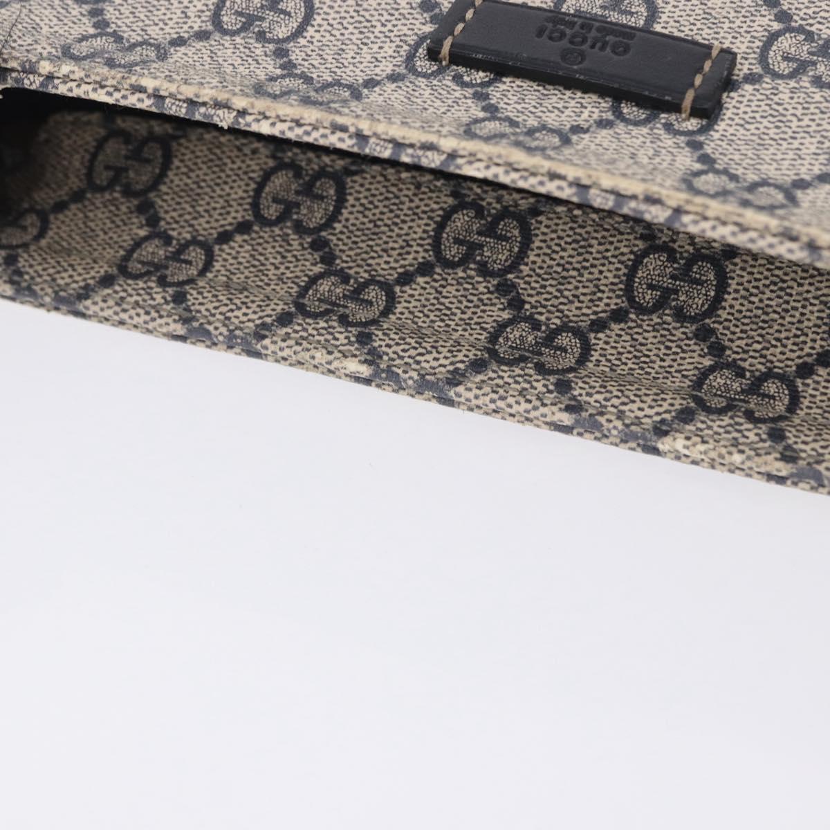 GUCCI GG Supreme Shoulder Bag PVC Navy Silver 201538 Auth ka6210