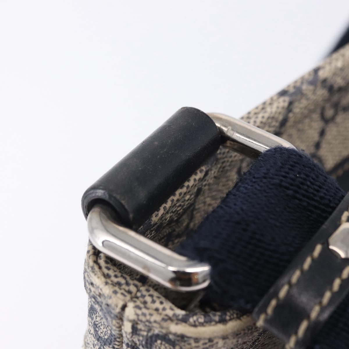 GUCCI GG Supreme Shoulder Bag PVC Navy Silver 201538 Auth ka6210