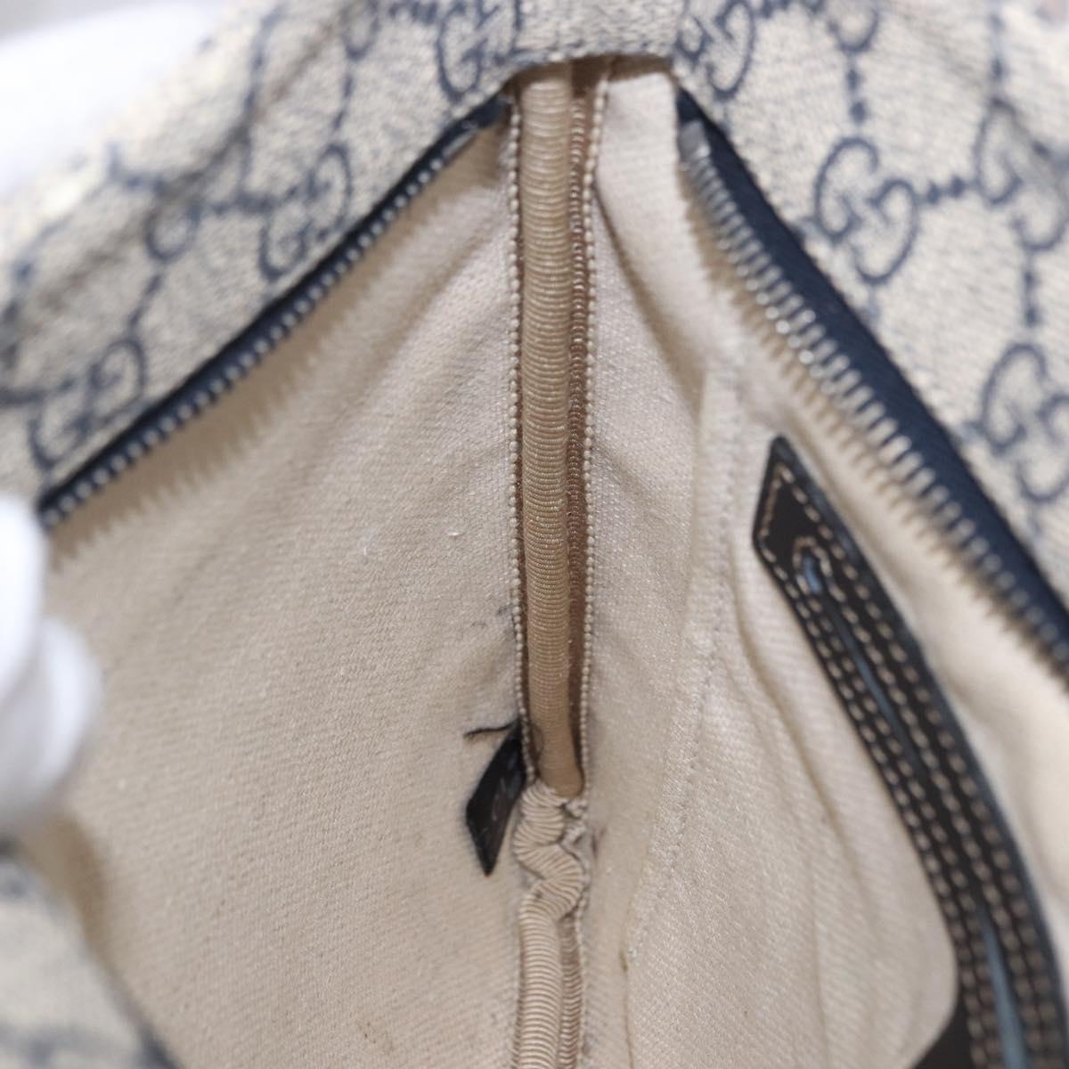 GUCCI GG Supreme Shoulder Bag PVC Navy Silver 201538 Auth ka6210