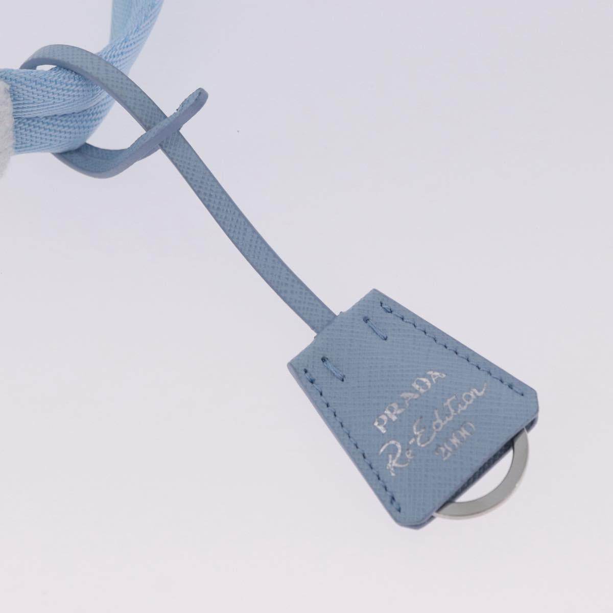 PRADA Hand Bag Canvas Blue Silver Auth ka6211V