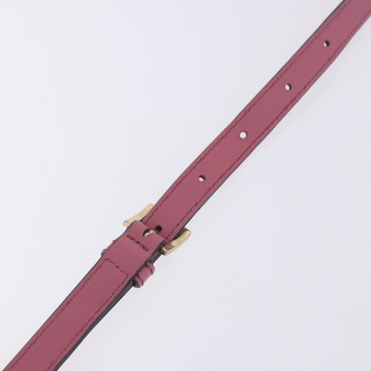 Miu Miu Madras Chain Shoulder Bag Leather Pink Gold Tone Auth ka6212