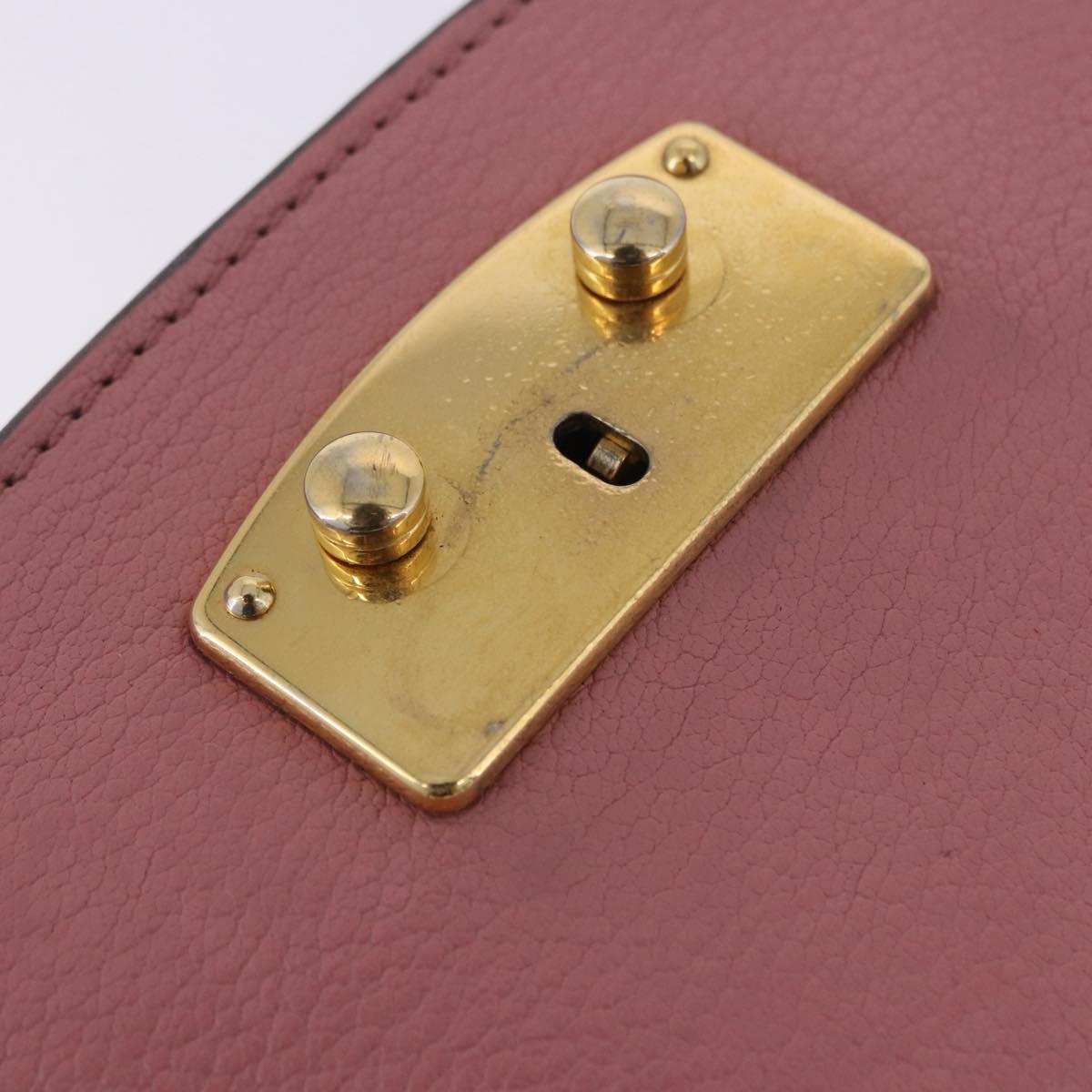 Miu Miu Madras Chain Shoulder Bag Leather Pink Gold Tone Auth ka6212