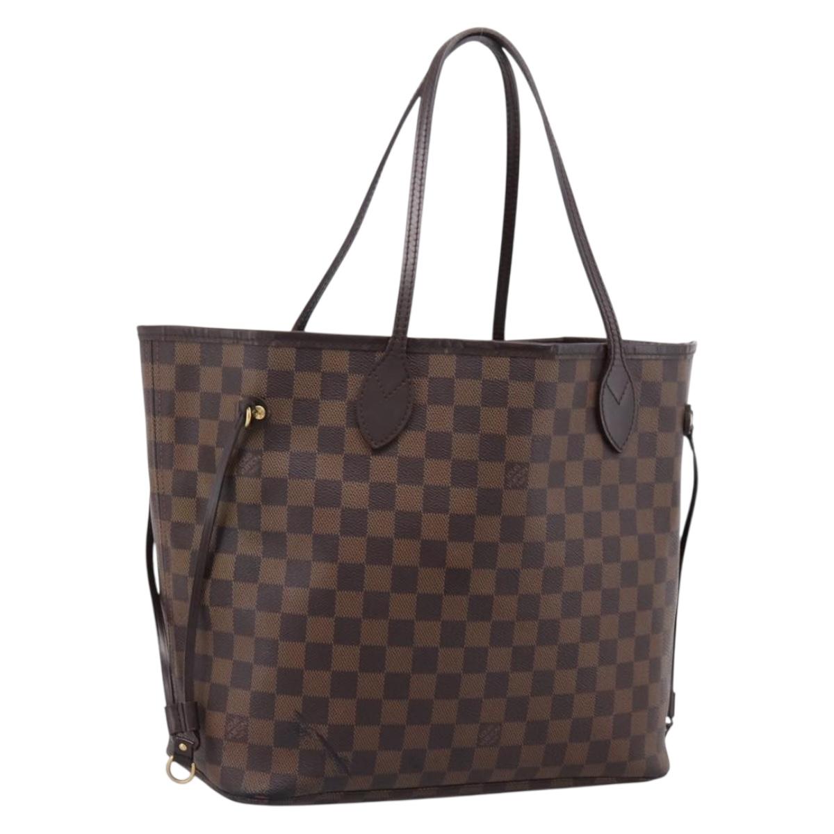 LOUIS VUITTON Damier Ebene Neverfull MM Tote Bag N51105 LV Auth ka6219