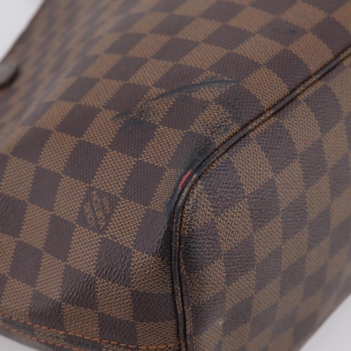 LOUIS VUITTON Damier Ebene Neverfull MM Tote Bag N51105 LV Auth ka6219