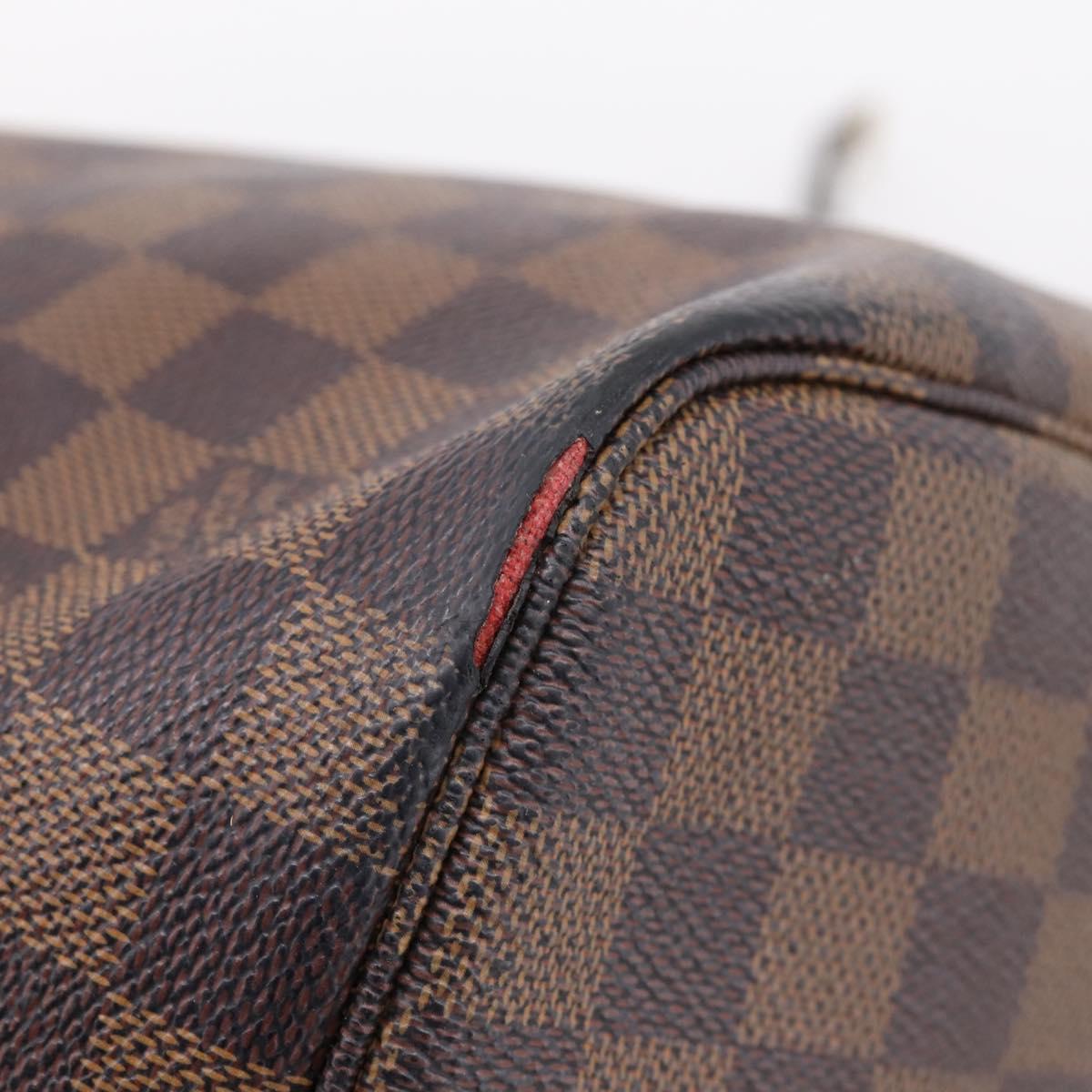 LOUIS VUITTON Damier Ebene Neverfull MM Tote Bag N51105 LV Auth ka6219