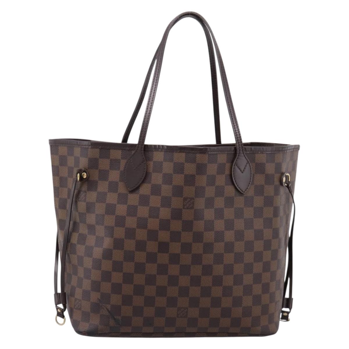 LOUIS VUITTON Damier Ebene Neverfull MM Tote Bag N51105 LV Auth ka6219