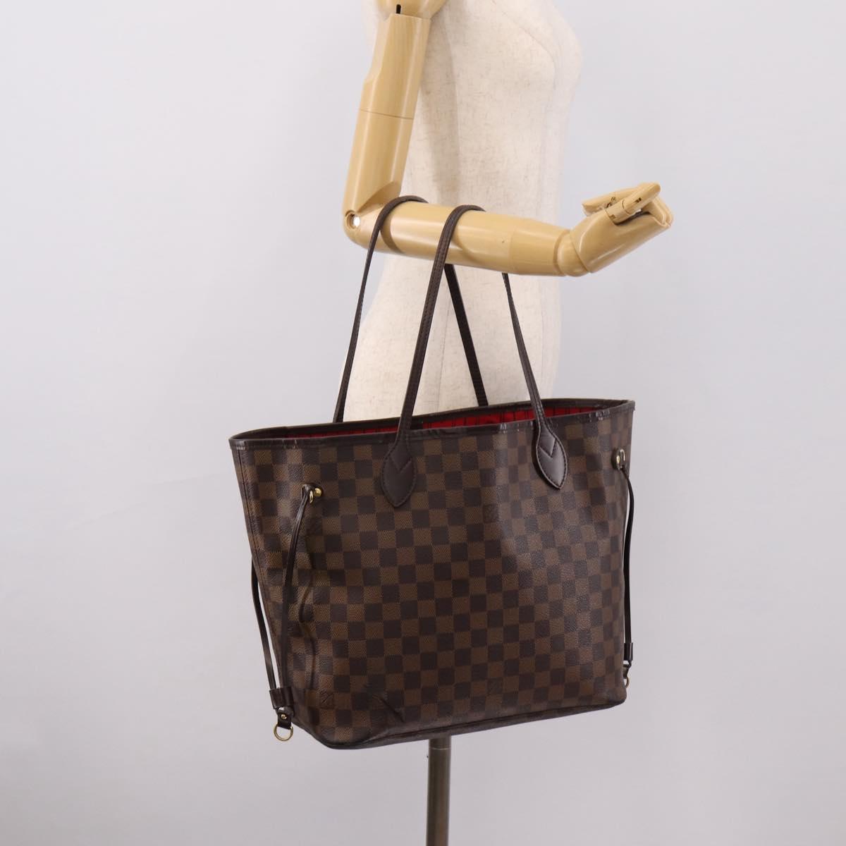 LOUIS VUITTON Damier Ebene Neverfull MM Tote Bag N51105 LV Auth ka6219