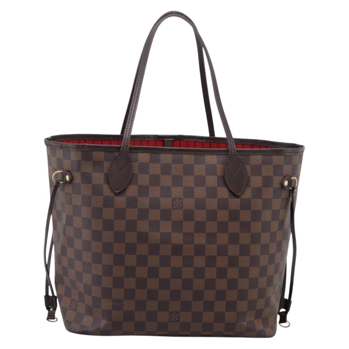 LOUIS VUITTON Damier Ebene Neverfull MM Tote Bag N51105 LV Auth ka6219