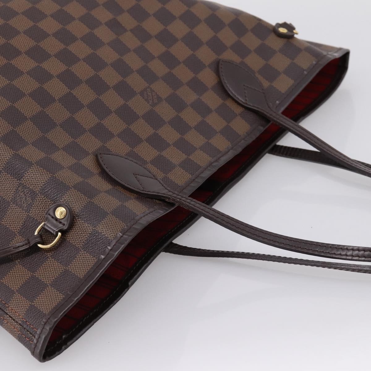 LOUIS VUITTON Damier Ebene Neverfull MM Tote Bag N51105 LV Auth ka6219