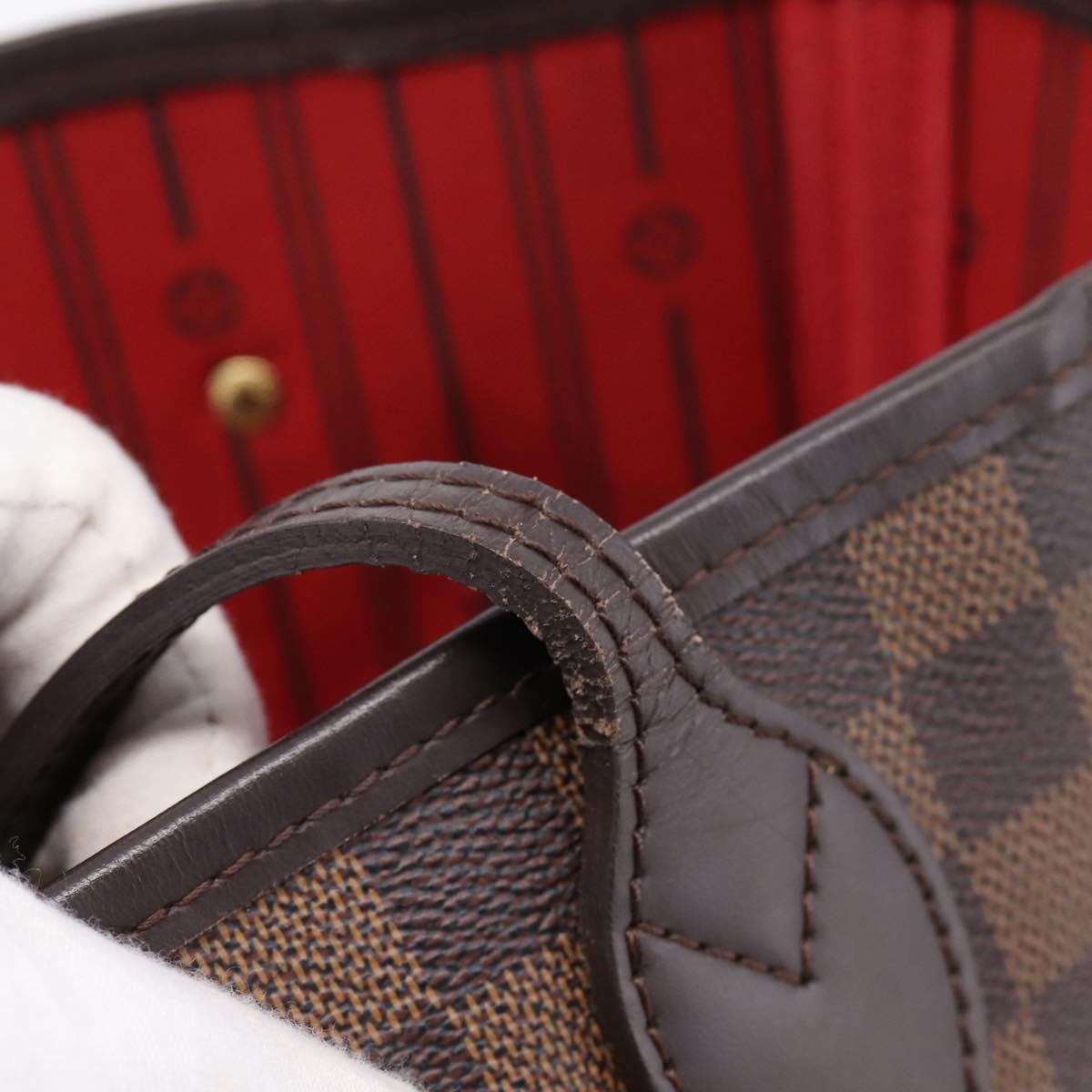 LOUIS VUITTON Damier Ebene Neverfull MM Tote Bag N51105 LV Auth ka6219