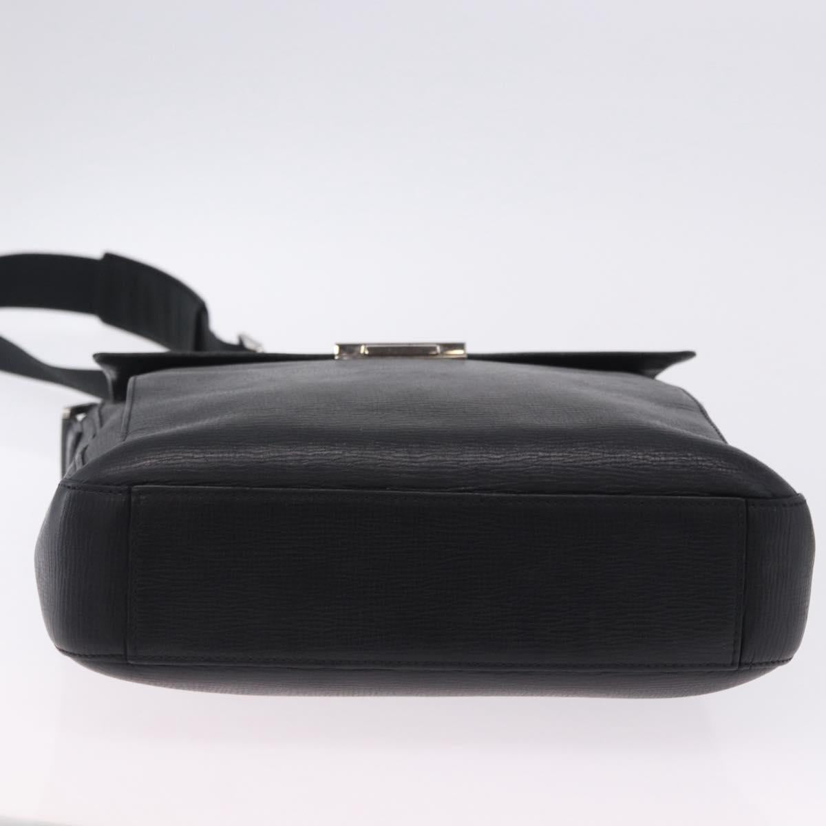 LOEWE Shoulder Bag Leather Black Silver Auth ka6220