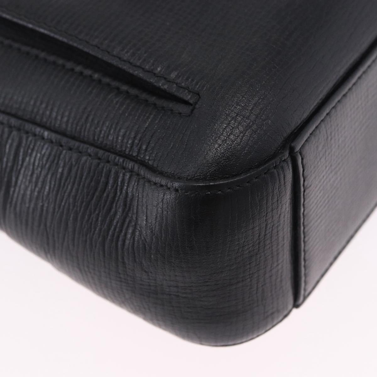 LOEWE Shoulder Bag Leather Black Silver Auth ka6220