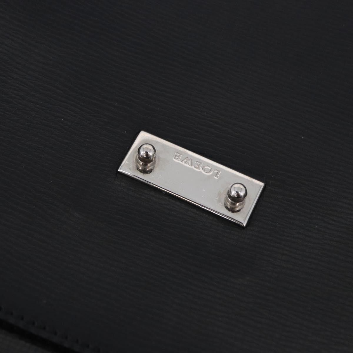 LOEWE Shoulder Bag Leather Black Silver Auth ka6220