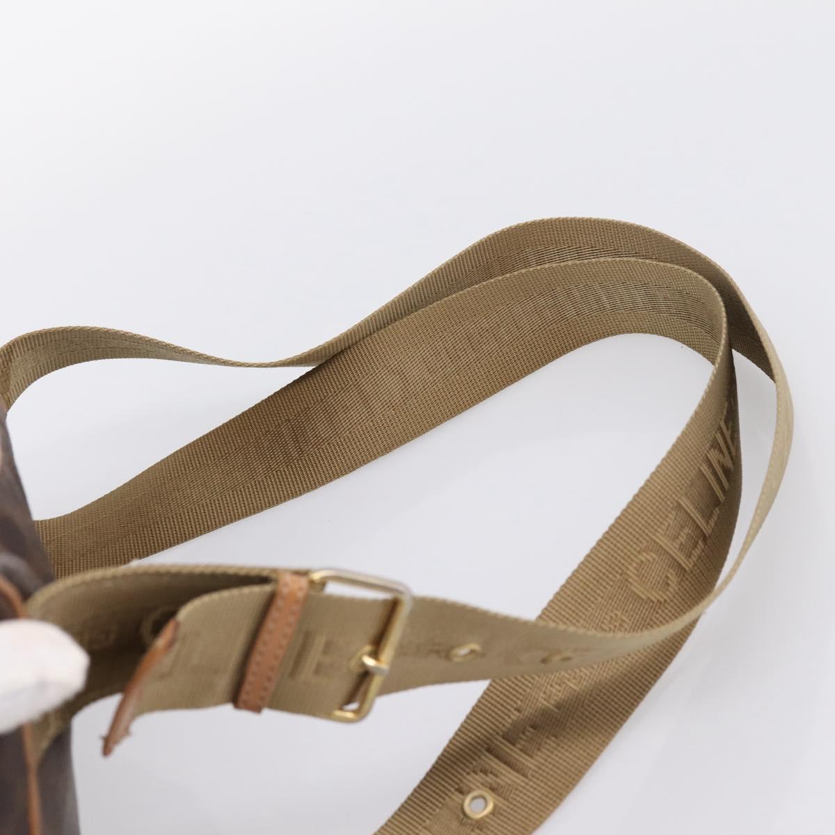 CELINE Macadam Backpack PVC Leather Brown Gold Tone Auth ka6222