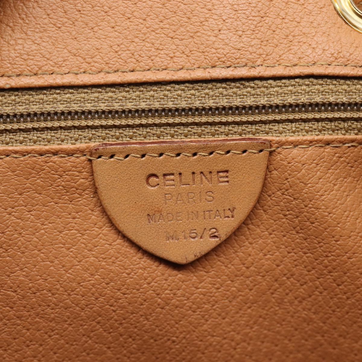 CELINE Macadam Backpack PVC Leather Brown Gold Tone Auth ka6222