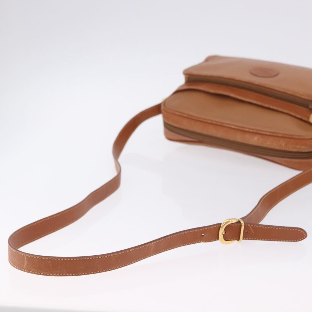 GUCCI Shoulder Bag Leather Beige Gold Tone 001 22 1053 Auth ka6226