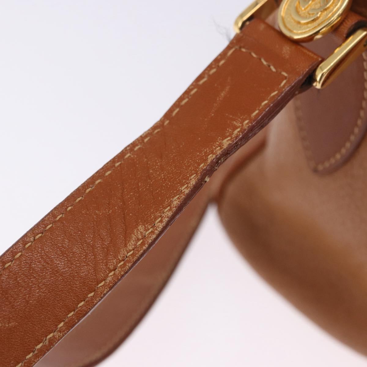 GUCCI Shoulder Bag Leather Beige Gold Tone 001 22 1053 Auth ka6226