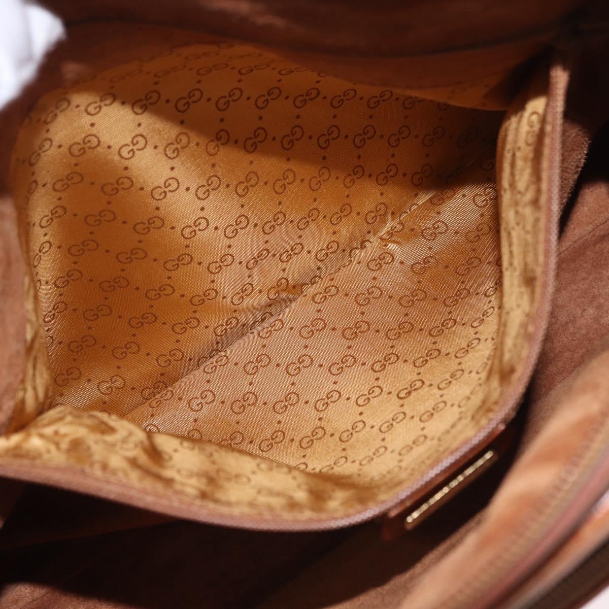 GUCCI Shoulder Bag Leather Beige Gold Tone 001 22 1053 Auth ka6226