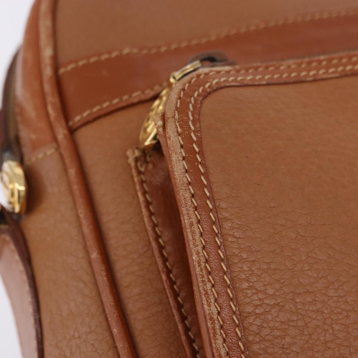 GUCCI Shoulder Bag Leather Beige Gold Tone 001 22 1053 Auth ka6226