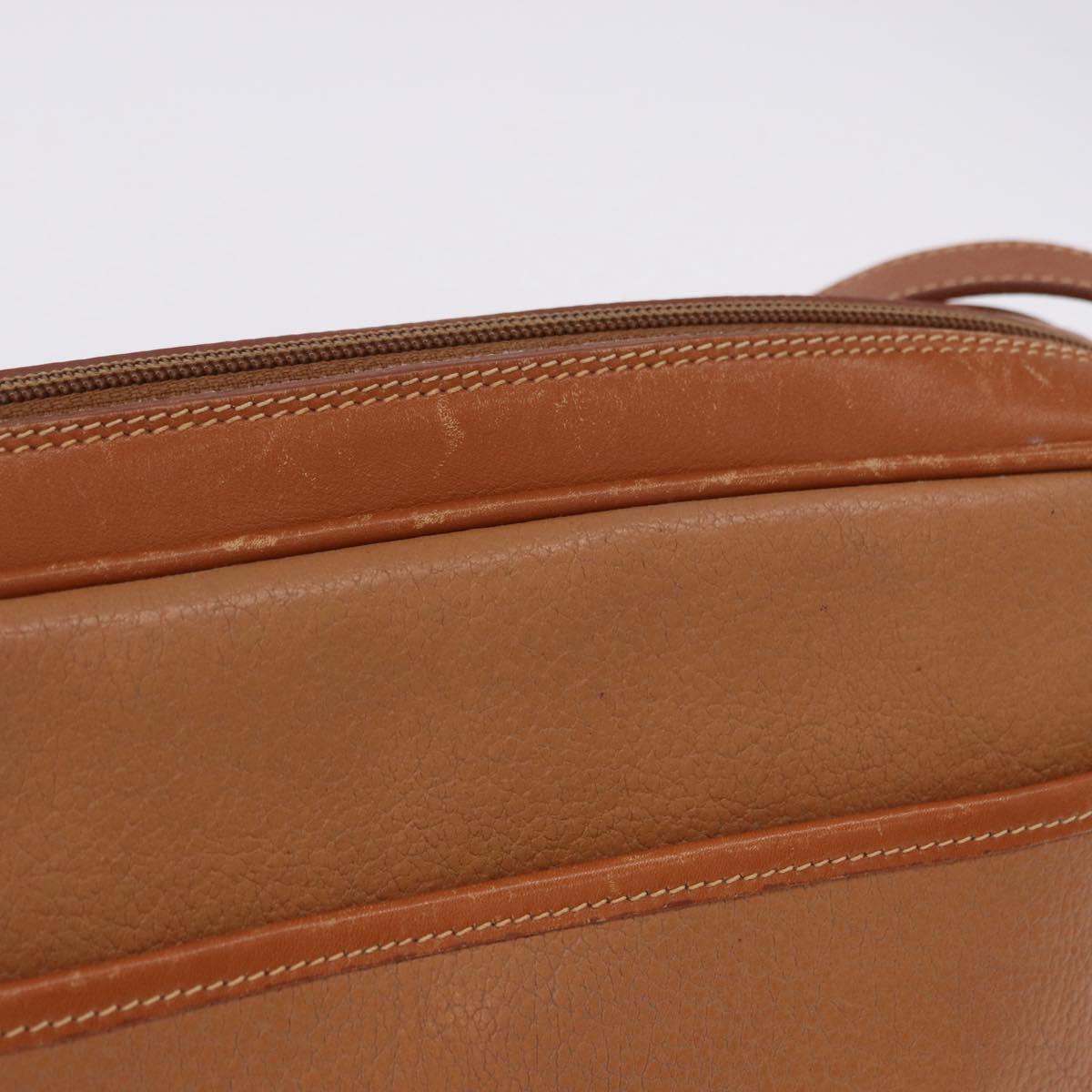 GUCCI Shoulder Bag Leather Beige Gold Tone 001 22 1053 Auth ka6226