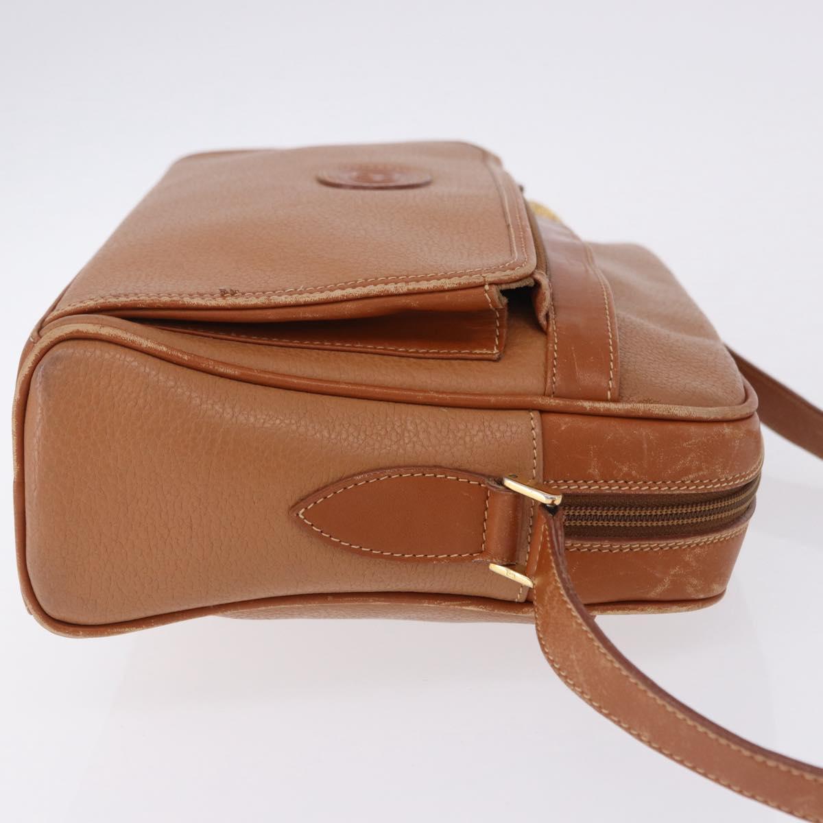 GUCCI Shoulder Bag Leather Beige Gold Tone 001 22 1053 Auth ka6226