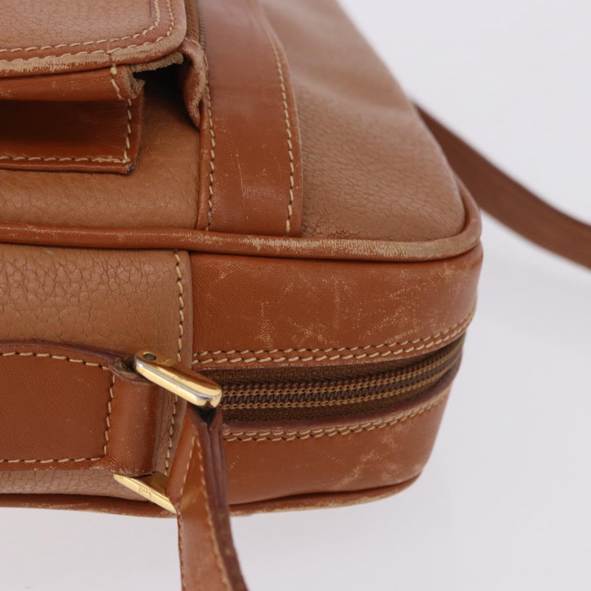 GUCCI Shoulder Bag Leather Beige Gold Tone 001 22 1053 Auth ka6226