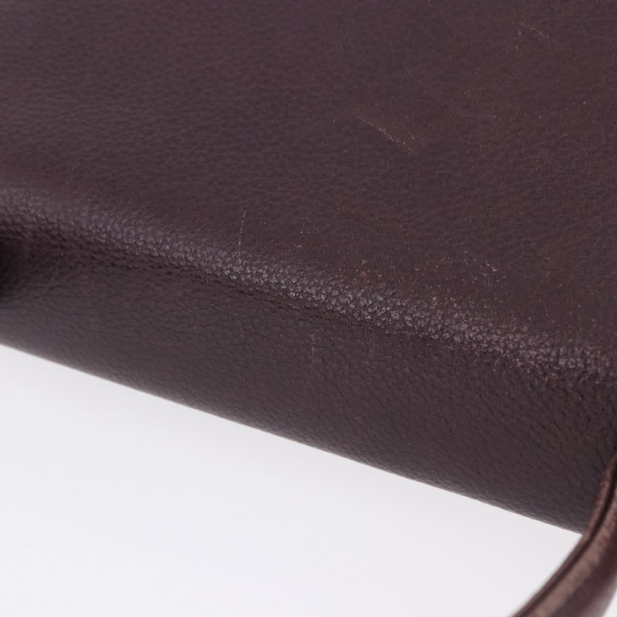 SAINT LAURENT Hand Bag Leather 2way Bordeaux Gold Tone Auth ka6227A