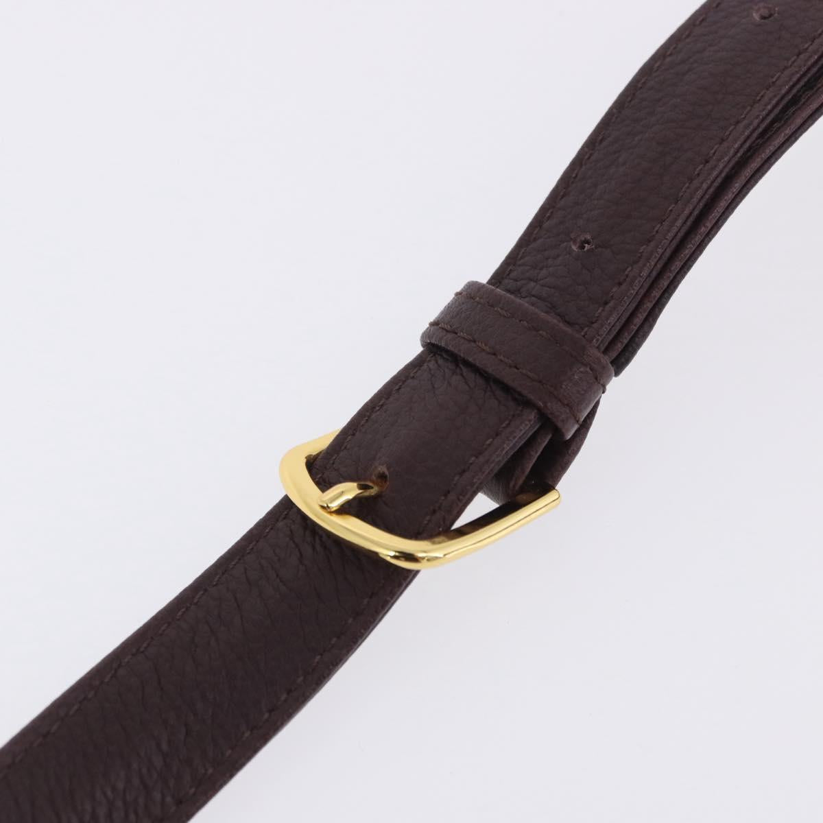 SAINT LAURENT Hand Bag Leather 2way Bordeaux Gold Tone Auth ka6227A